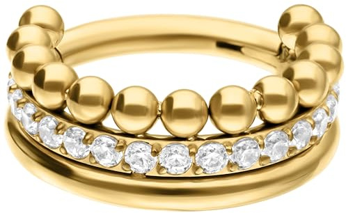 Wildcat Piercingringe - Triple Bubble Crystal Clicker aus Titan Grad 23 für Ohr, Nase