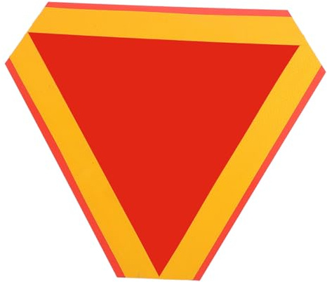 SECFOU Triangle Réfléchissant de Présignalisation 35 Cm à Bord Jaune pour Véhicules Lents, Panneau de Signalisation Routière Triangulaire sans Aluminium, Accessoires pour Tracteurs,