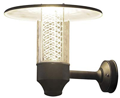 Konstsmide Nova Wandleuchte, B: 34 cm, T: 37 cm, H: 31 cm, 1 x 50 W, IP44, lackiertes Aluminium, schwarz 406-750