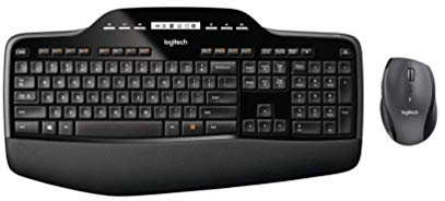 Logitech MK710 Wireless Keyboard and Advanced Mouse Combo for Windows, 2.4GHz Multimedia Keys, 3-Year Battery Life, PC/Mac, QWERTY UK English Layout - Black