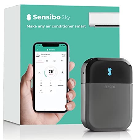 Sensibo Sky - Controlador WiFi Inteligente de Aire Acondicionado. Mantiene la Comodidad con energía eficiente. Instalación fácil y rápida. Termostato automático Compatible con Google, Alexa, Siri.