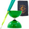 Juggle Dream Green Big Top - Jumbo Bearing Diabolos Set, Green Superglass Diablo Sticks, Diabolo String (Green)