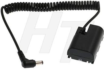 HangTon DC Barrel LP-E6N Dummy Battery Adapter for Canon R5 R5C R6 R7 R6 7D 6D 5D Mark II SMALLHD 500 700 Series Monitor