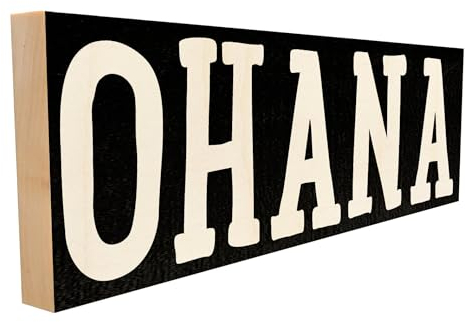 Ohana Dieses Holzschild aus massivem Ahorn in unserer Tennessee Mühle verfügt über einen Schlüsselloch-Aufhänger für die Wand.