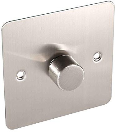 Lowenergie LED Dimmer Switch Light Switch for Dimmable Low Load Lighting Faceplate 3W to 250W 240V (Single, Brushed Chrome)