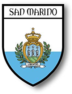 Akachafactory Stickers decal souvenir vinyl car shield city flag world crest san marino