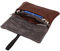 SIMARU Leder Tabaktasche aus pflanzlich gegerbtem Premium Leder, Tabakbeutel mit Filter- und Paperfach, Drehtabak Tasche 30g (braun)