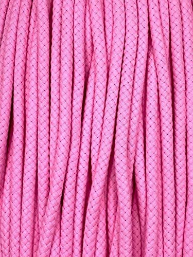 Kordel Baumwolle 8mm rund Schnur Turnbeutel Seil 17 Farben (Hellrosa, 10m)