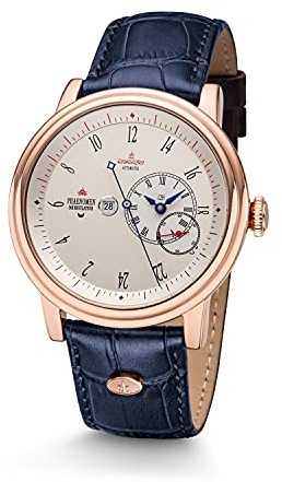 Kronsegler Phaenomen Automatikuhr Regulateur - rosé arabisch | Herren Einzeigeruhr + Klassische Zeitanzeige | Saphirglas