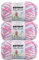 Bernat Babydecke, Rosa/Blau, Ombré-Garn, 3 Stück, 100 g, Polyester, 6 super sperrig, 72 Meter – Stricken, Häkeln, Basteln und Amigurumi, grobes Chenille-Garn