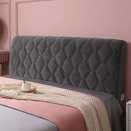 uyeoco Bett Kopfteil Bezug Bettkopfteil Hussen Kopfteilbezug Staubdicht, Gesteppt Einfarbig Massivholzbett Kopfstütze Bedside Decoration Protector (Color : Dark Gray, Size : 140cm)