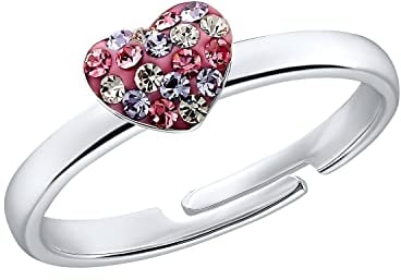 Prinzessin Lillifee Ring 925 Sterling Silber Mädchen Kinder Ringe, mit Preciosa, Silber, Herz, Kommt in Schmuck Geschenk Box, 2031168