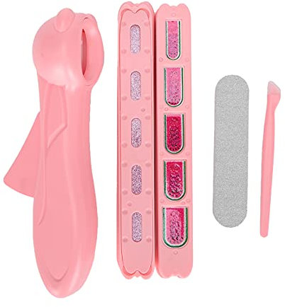 Nail Art Pattern Printer, DIY Nail Stamper Manicure Printing Machine Printers Tool Set Nail Art DIY Pattern Printing Machine (1 Main Machine, 8Pcs of Sticker Strips, 1 File Strip)