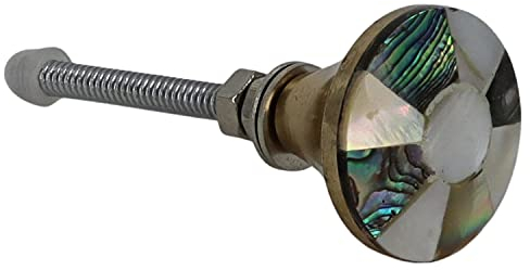 G Decor Cordelia Türknauf, Perlmutt, goldfarben, Messing, Grün