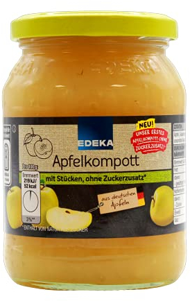 Edeka Apfelkompott ohne Zuckerzusatz, 6er Pack (6 x 355g)