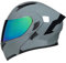 Woljay Casque intégral du visage moto casque modulaire Casque moto intégrée double visière pour adultes hommes femmes cyclomoteur DOT ECER22-05 (Grey-Multicolor Visor,M)