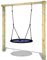 WICKEY Portique de balançoire pour Enfants Aero Sun - balançoire nid & Support en Bois, portique de balançoire extérieur, balançoire individuelle, balançoire en Bois pour Enfants dans Le Jardin