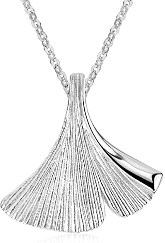 Materia Damen Anhänger Gingko Blatt mit Kette 40cm Silber 925 KA-12-Silber_K97-40