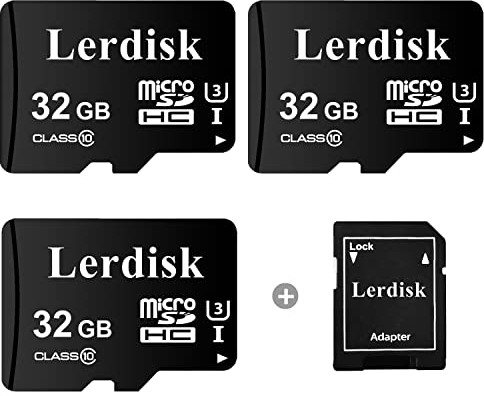 Lerdisk Factory Wholesale 3-Pack Micro SD Card 32GB U3 C10 UHS-I MicroSDHC in Bulk Produced By 3C Group Authorized Licencee (32GB)