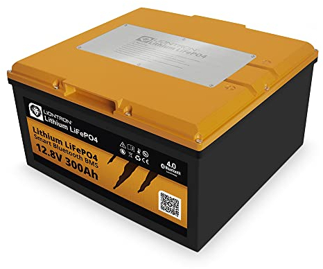 LIONTRON LiFePO4 12,8V 300Ah LX Arctic Under seat Battery; 3840Wh; geeignet für die Verwendung bis -30 degreeC mit BMS und Bluetooth Überwachung; für Wohnmo, Black/Orange