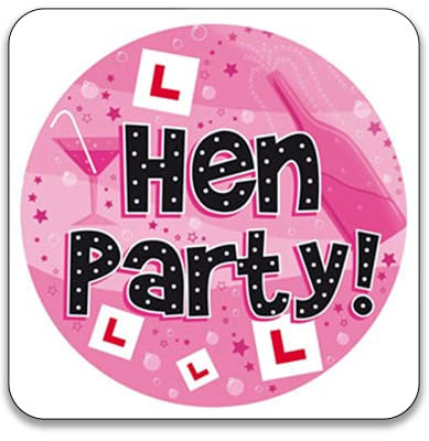Hen Party L Plates - Pack of 10 Square Stickers - 55mm x 55mm