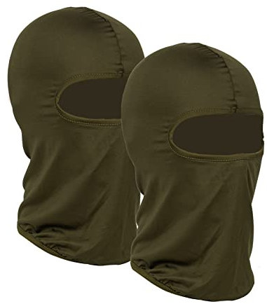 POSSBAY Sturmhaube Herbst Winter Balaclava für Outdoorsports Radfahren, Snowboarden, Skifahren, Motorrad Fahren Winddicht Warm Gesichtshaube Einheitsgröße Herren/Damen, 2 Pieces Olive, Einheitsgröße