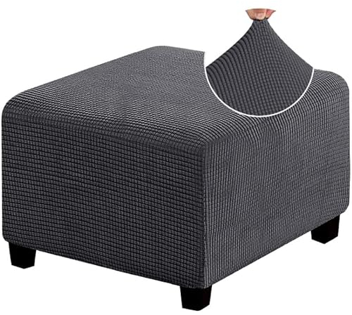 AQIGR Stretch Hockerbezug Quadratisch 40x40/50x50/60x60 Hocker Fußstütze Schonbezug Ottoman Cover Ottomane Hocker Protector Hockerabdeckung Mit Elastischem Boden (Color : #2, Size : L)