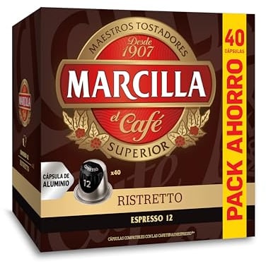 Marcilla Café Cápsulas Ristretto - 40 Cápsulas Compatibles Nespresso