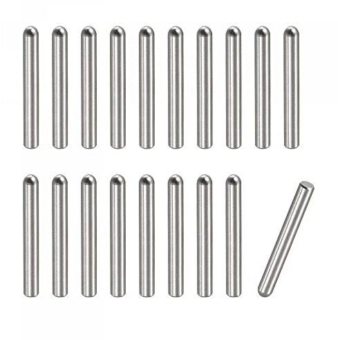 sourcing map 2x20mm Goujons Goupilles, 20pcs 304 Acier Inox Rond Tête Plat Chanfreiné Terminal Cheville Broche Bois Superposé Lit Étagère Chevilles Support Étagères Attacher Éléments
