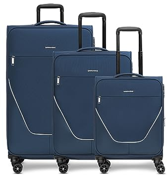 Stratic taska Koffer Set | Trolley Weichgepäck - Handgepäck Koffer mit 4 Rollen Einer Dehnfalte, Kreuzpackgurt, arretierbarer Griff und Zahlenschloss | 38-41L / 69-74L / 108-118L