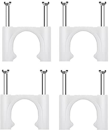 FEEIMOL Nagelschellen, Kabelschellen, Rund, Weiß, 50mm (6 Stück)