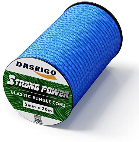 Bungee Cord Elastic Shock Cord, 5mm x 20M Light Blue