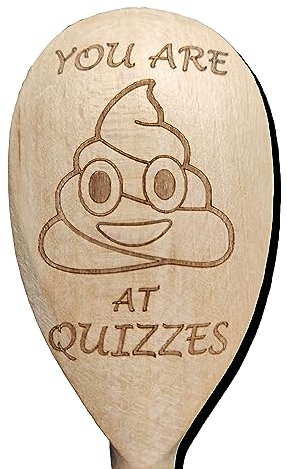 Novelty Pub Quiz Wooden Spoon Trophy Gift Loser Booby Prize Last You are Shit at Quizzes