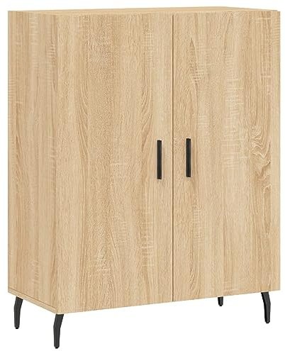 vidaXL Sideboard, Kommode mit viel Stauraum, Highboard Wohnzimmerschrank mit Türen Metallfüßen, Schrank Anrichte Beistellschrank, Sonoma-Eiche Holzwerkstoff