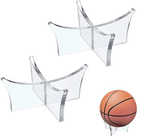 EIHI 2 Stück Acryl Ball Ballhalter, Basketball Halter, Soccer Stand Ballständer, Ball Display Stand Storage Holder für Fußball, Volleyball Rugby Ball Sport Ball Storage Rack (120 * 120 * 65mm)
