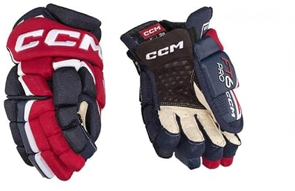 CCM Jetspeed FT6 PRO Eishockey Handschuhe Senior (Navy/Rot/Weiß, Größe: 15)