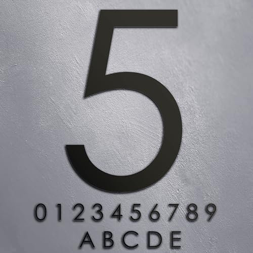 Numéro de maison moderne | Numéro de rue personnalisable | Taille disponible de 7cm à 30cm en personnalisation | NOIR | Matériaux durables et inoxydables | Fabriqué en France