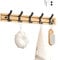 Koomuao Jumuao Porte Manteau Bambou Mural, Patères 4 Crochets pour Suspendre Vêtements, Peignoirs, Serviettes, Manteaux Crochet Mural pour Entrée, Chambre, Salle de Bain (Noir-5 Crochets)