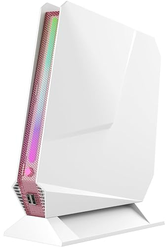 TOPGRO Mini Gaming PC Core i7-8750H (hasta 4,1 GHz), GTX1050, 16 GB DDR4, 512 GB SSD, Windows 11 Pro Iluminación RGB, 2X HDMI, Type-C, WiFi 6, BT5.0 (White)