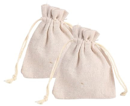 2 bolsas de pan grandes de lino y algodón reutilizables con cordón para hornear cenas, para masa madre de pan artesanal (pequeña)
