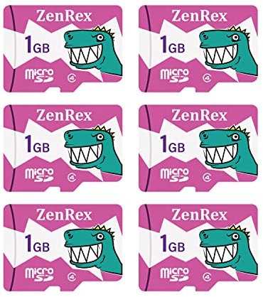 ZenRex 1GB Pack of 1, 6 Count Micro SD C4 Memory Card for Camera Tablet Smartphone with Adapter