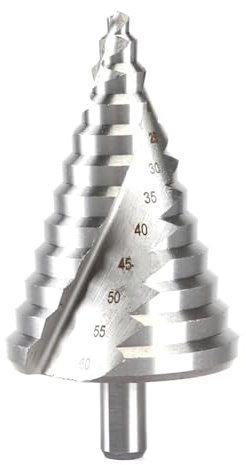 iFutniew Broca escalonada de 6 a 60 mm, ranura en espiral, agujero de pagoda, broca de cono de hoja de metal, broca triangular, abridor de agujeros de escalón, escariador