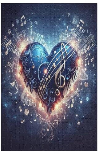 Puzzle Für Erwachsene, Musik Note, 1000 Puzzleteile Für Kinder, Holzpuzzles, Geeignet Für Erwachsene, Lernspiel, Herausforderungsspielzeug （78×53cm）