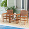 GIANTEX Gartenbank Holz mit Tisch, Holzbank Outdoor 2 Sitzer, Sitzbank Garten mit Schirmloch, Friesenbank Kinobank bis 310 kg belastbar, Terrassenbank Konversationsset 3-teiliges Terrassenmöbel-Set