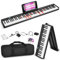 Vangoa Folding Piano 88 Keys Semi-Weighted Portable Full Size Piano with Illuminated Keys BT USB MIDI Support Pedal and Bag for Beginners and Adults