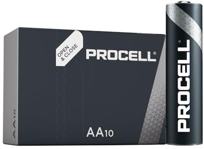 Batteria alcalina AA 1,5 V LR06 - Scatola da 10 pezzi, Ø14,5 x 50,5 mm, ideale per dispositivi elettronici e giocattoli.