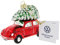 BRISA VW Collection - Volkswagen Käfer/Beetle Weihnachtsschmuck & Dekoration aus Glas in Geschenkbox (Maßstab 1:40, Rot mit Baum)