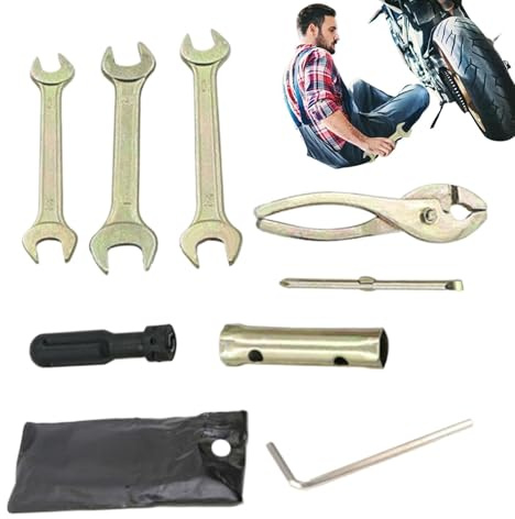 Motorrad Schraubenschlüssel und Stecknüsse Set Motorrad Werkzeug Set Roller Reparatur Werkzeug Set - Motorrad Zündkerzenschlüssel Schraubendreher mit Tasche