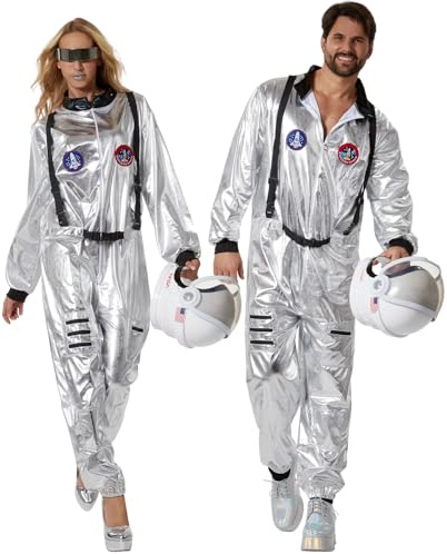 dressforfun Astronauten Kostüm, Karneval Kostüm Damen, Karneval Kostüm Herren, Astronaut Kostüm, Partner Kostüm, Gruppen Kostüm, Faschingskostüme Männer und Frauen, Galaxy, Space, Weltall