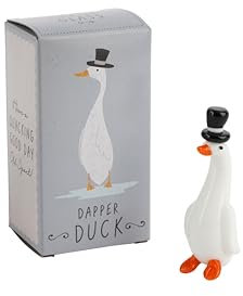 CGB Giftware | Artisan Glass Duck With Top Hat In Gift Box | Collectible | Glass Ornament | Duck | GB08199